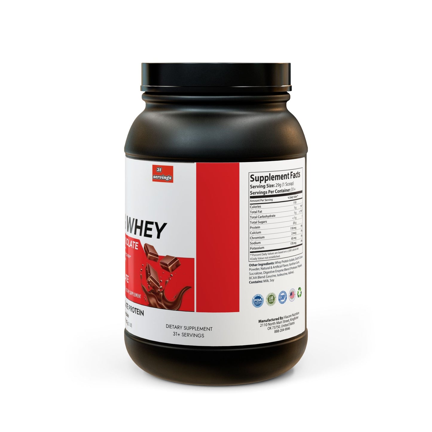 Whey Isolate Protein Supplement (907g, 2lb)